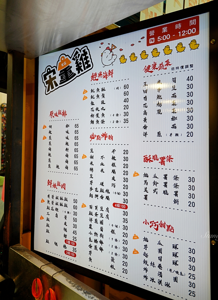 淡水銅板小吃｜宋重雞淡水水碓店｜博士雞（菜單、價格）