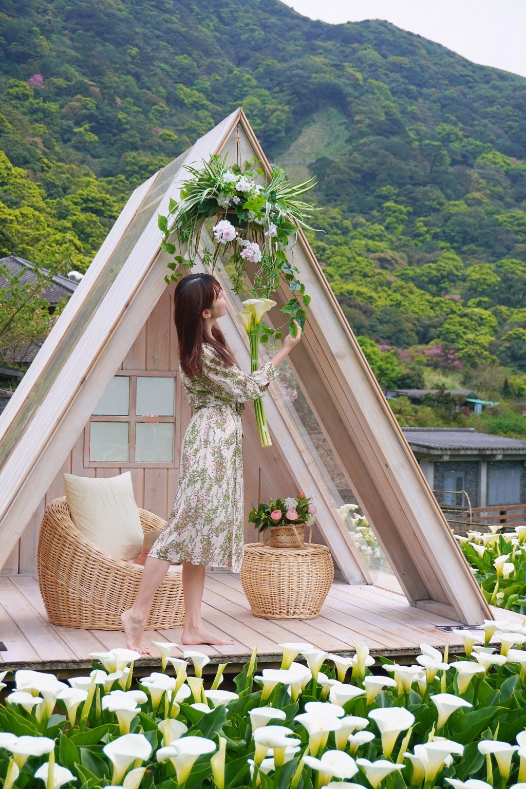 陽明山海芋田｜名陽匍休閒農莊｜海芋田仙氣十足，網美鞦韆小木屋好浪漫
