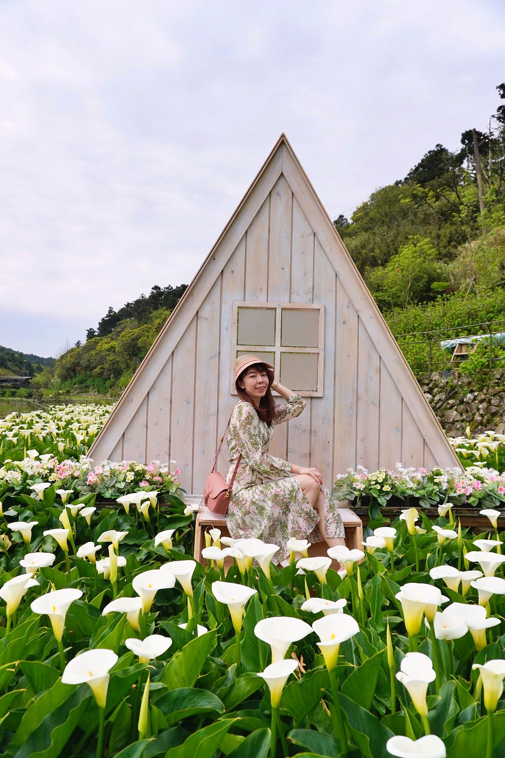陽明山海芋田｜名陽匍休閒農莊｜海芋田仙氣十足，網美鞦韆小木屋好浪漫