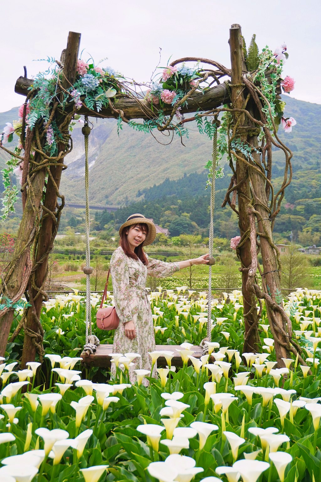 陽明山海芋田｜名陽匍休閒農莊｜海芋田仙氣十足，網美鞦韆小木屋好浪漫