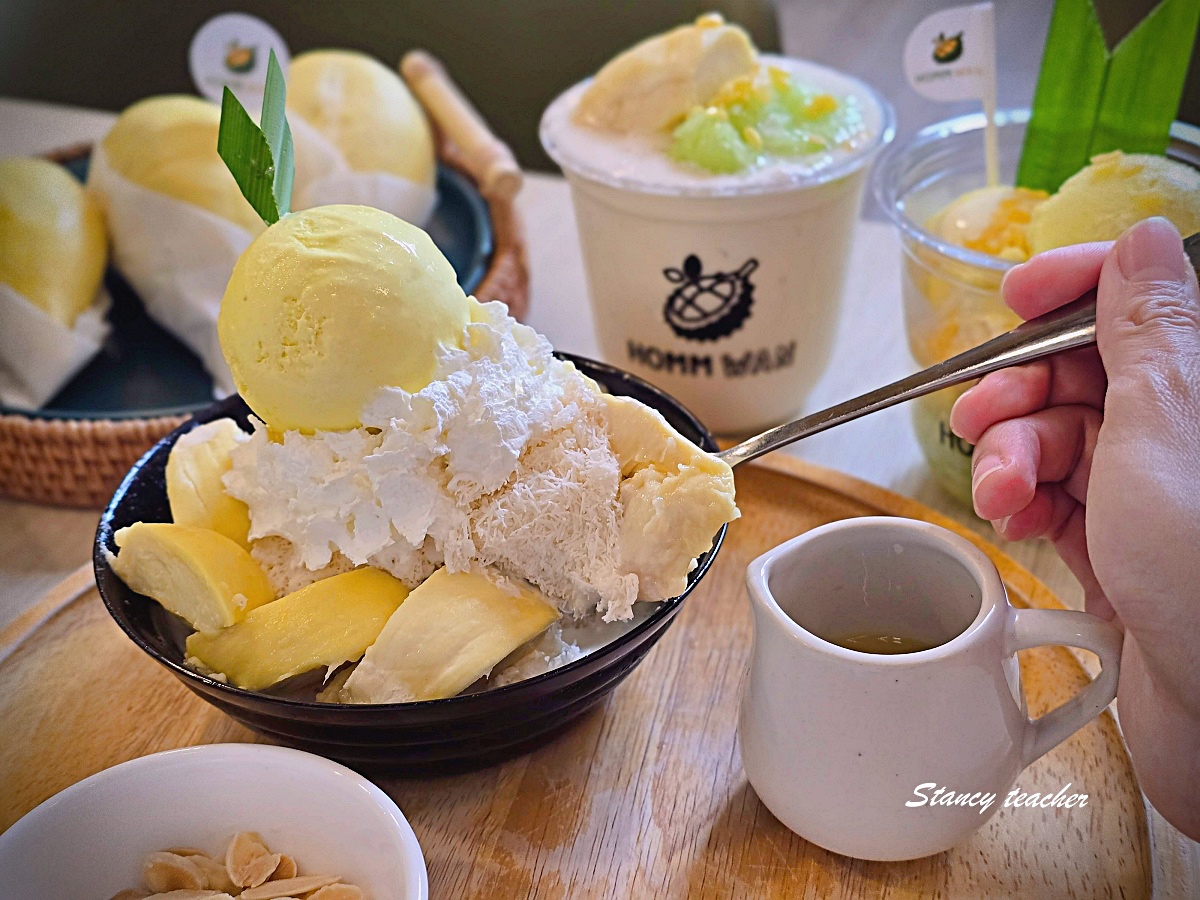 【清邁尼曼甜點推薦】Homm Wan One Nimman 榴槤甜品專賣店｜天神養的榴槤、冰淇淋糯米飯必吃！ @Stancy Teacher 美味異想世界