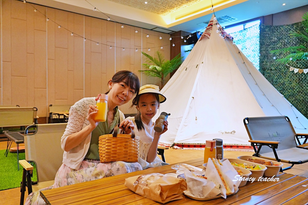 福容大飯店淡水漁人碼頭住宿推薦｜淡水親子飯店二天一夜，POPA露營主題房、田園西餐廳Buffet、淡江大橋夜景一次玩
