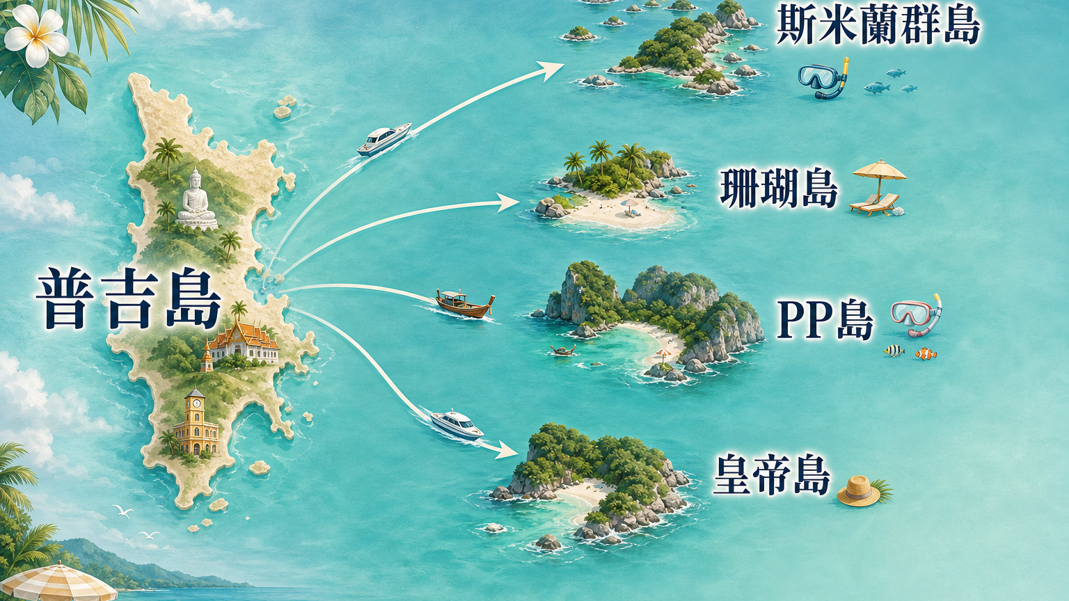 普吉島跳島相對位置示意圖
