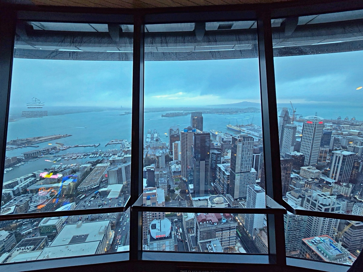 紐西蘭北島景點｜奧克蘭天空塔 Sky Tower，高空觀景台、透明玻璃地板與 Fortuna 自助餐